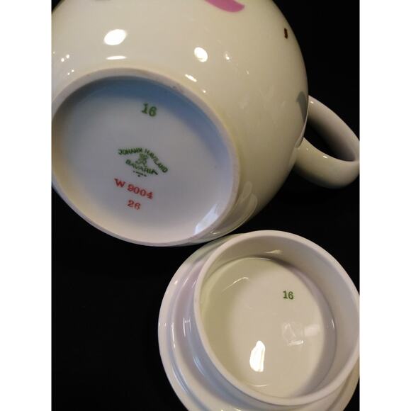 SALE 16Pc. Johann Haviland Coup Tea Set Pastel on White Gold Trim - Picture 10 of 15
